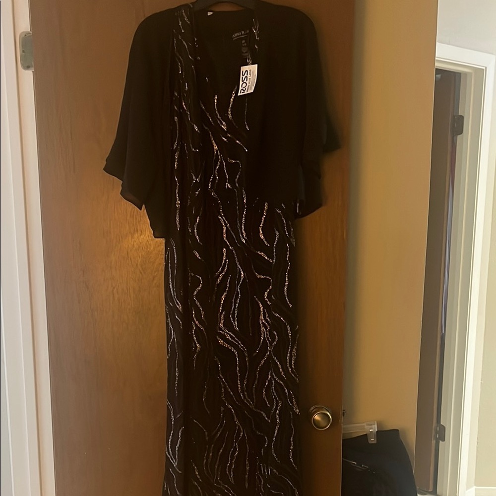 Saks Fifth Avenue Black and Purple Dress